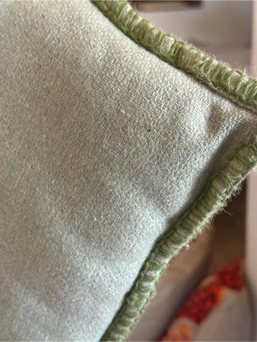 Anthropologie vintage 18x18” Classic Sage Green wool boho Accent throw Pillow